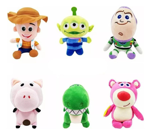 Pack De 6 Peluches Muñecos Toy Story De 20cm