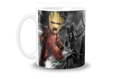  Canecas Personalizadas Porcelana I Am Groot 325 Ml 12x S/ Juros