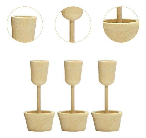 3pcs Adornos De Madera Sin Terminar Artesanías De Estilo B