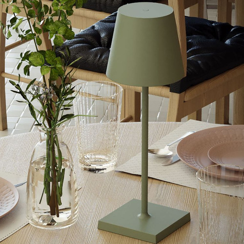 Luminária De Mesa Tina Interlight Abajur Sem Fio Verde Sálvi Cúpula Verde salvia