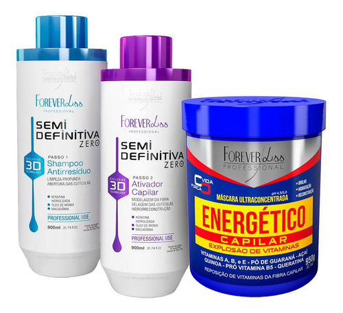 Forever Liss Progressiva 3d Sem Formol + Energético 950g