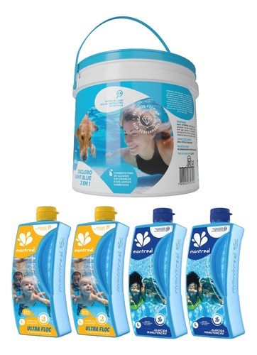 Kit Tratamento Para Piscinas Com Clarificante E Algicida