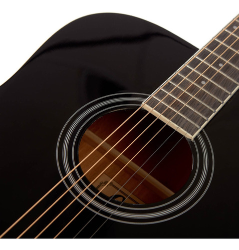 Imagen 6 de 7 de Guitarra Acústica Creep Negra Cuerdas Acero Mf125b Con Funda
