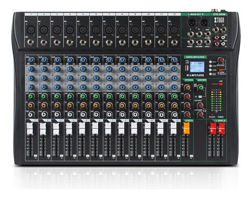 Xtuga Ct120 Mezclador De Audio Profesional De 12 Canales Par