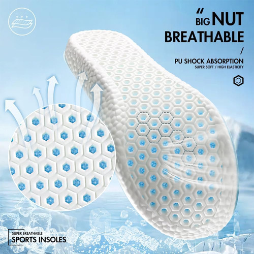 3 Pares De Plantillas Deportivas Transpirables De Absorción