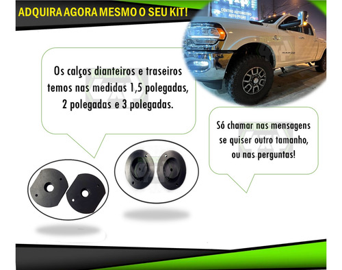 Kit Lift Calços Diant Susp 2 Pol Dodge Ram 2500 2016 A 2022