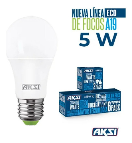 Pack De 10 Focos Led 5w Ilumina 40 Watts Ahorrador Ecopack