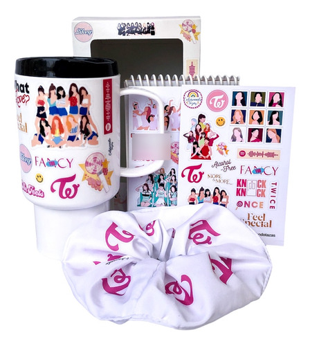 Box Twice -ideal Regalo- Taza+ Scrunchie+ Anotador Kpop