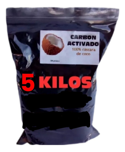 Carbon Activado De Cascara De Coco 5 Kilos
