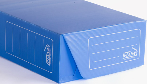 Caja De Archivo Plástica A4 Plana 33x24x12 Cm Azul Pack X 5
