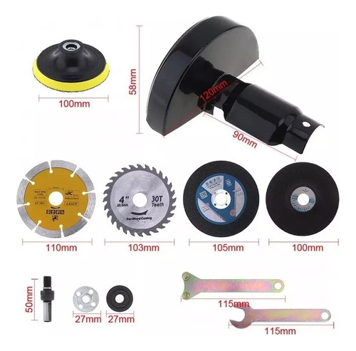 15 Pcs Kit Taladro Esmeriladora Pulidora Cortadora Discos