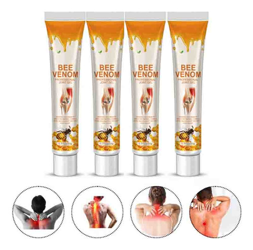 Kit 4 Pomada Masajeadora Con Veneno De Abeja, 20 G