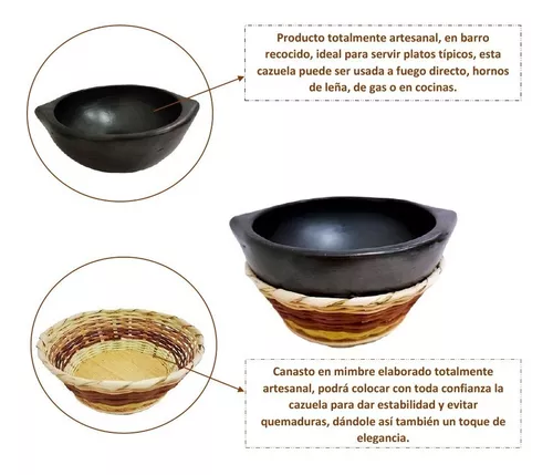 Cazuela Barro Vulcano 15cms Fuentes, Cazuelas y Cazos