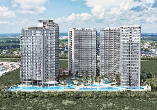 Departamento En Venta En Cancún, Aurora Towers, Vistas Panorámicas A La Laguna Nichupté