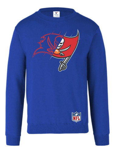 Sudadera Nfl Buccaners Modelo 2 Sin Capucha Cuello Redondo