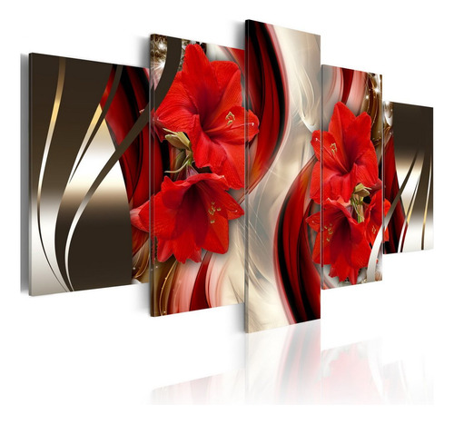 Canvas Enmarcado De Gran Tamano Arte De Pared Red Flower Pin