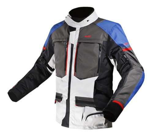 Chamarra Para Moto Ls2 Norway Azul/ Blanco Impermeable