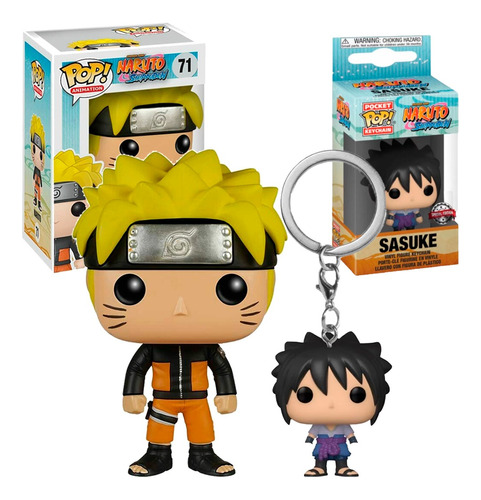 Funko Pop Naruto Shippuden 71 Anime + Sasuke Llavero Paquete