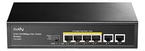 Cudy Conmutador No Administrado Poe Ethernet De 6 Puertos, 4