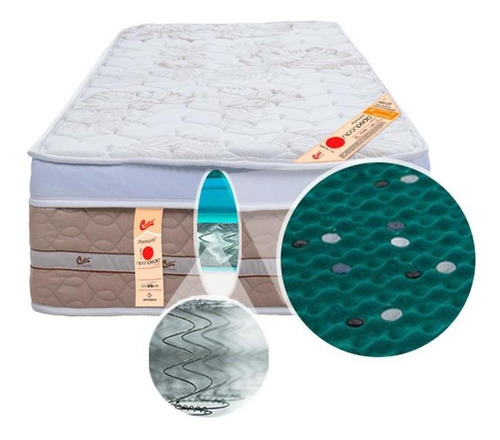 Colchãocastor Solteiro Premium Niponpedic One Tecnopedic 88 Cor Bege