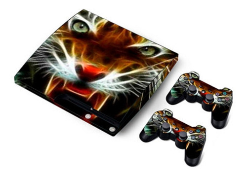 Skin Personalizado Para Ps3 Slim Tigre (0069)