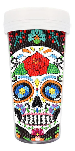 Vaso Pintura Con Diamantes - Calavera