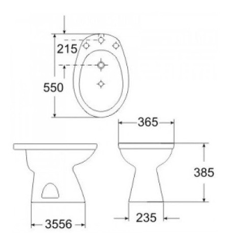 Imagen 4 de 9 de Combo Roca Capea Italiana Inodoro Largo Depósito Bidet Tapa