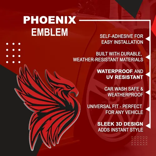 Insignia De Pájaros 3d Phoenix Emblem, Calcomanía De Troncal
