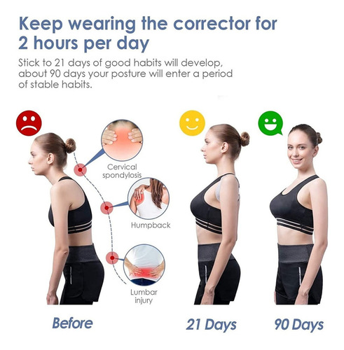 Corrector Posturar Inteligente Faja Con Sensor Vibracion Usb