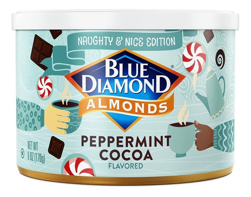 Almendras Chocolate Menta Peppermint Cocoa Blue Diamond 170g
