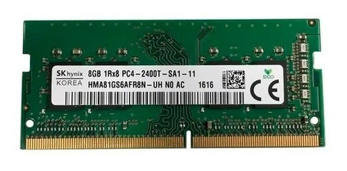 Memoria Ram Para Portátil  Capacidad: 8gb Velocidad: 2400mhz