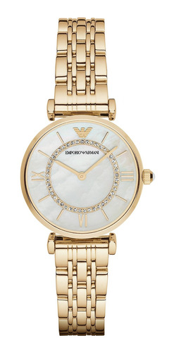 Reloj Mujer Emporio Armani Ar1907 Cuarzo Pulso Dorado En