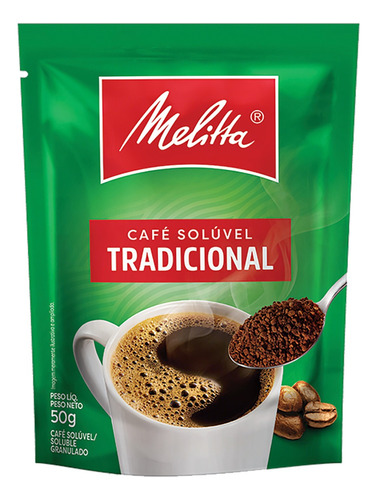 Café instantâneo  Melitta Solúvel Granulado tradicional sem glúten sachê 50 g