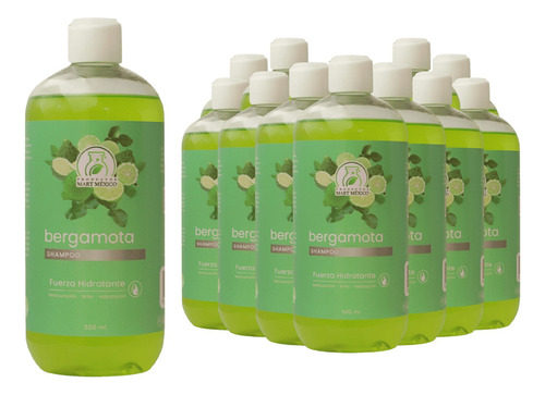  Shampoo Extracto De Bergamota Raíz Fuerte (500ml) 12 Pack