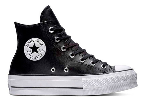 Tenis Converse Botas Cuero Ctas Lift Para Mujer-negro