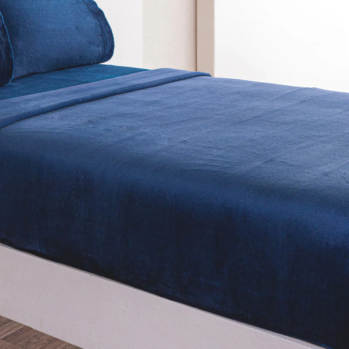 Juego De Sábanas Invernales King Size Azul Marino Concord Calientitas
