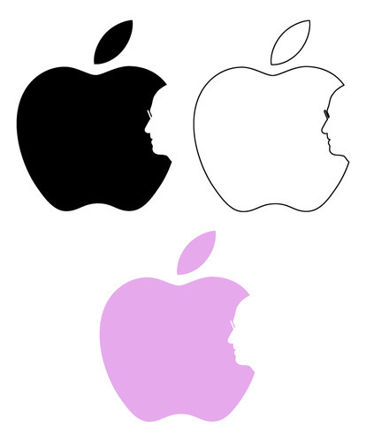 Calco Sticker Vinilo Apple Steve Jobs Negro Blanco Rosa 15