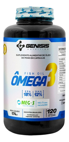 Ômega 3 Fish Oil 1000 120 Cápsulas Genisis Nutra