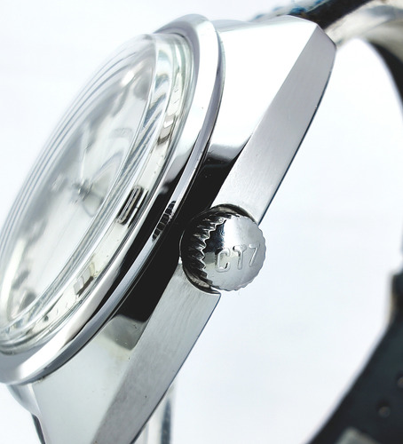 Reloj Antiguo Raro Japones A Cuerda, Elegante Citizen Hombre Azul Oscuro Plateado Gris (Usado)