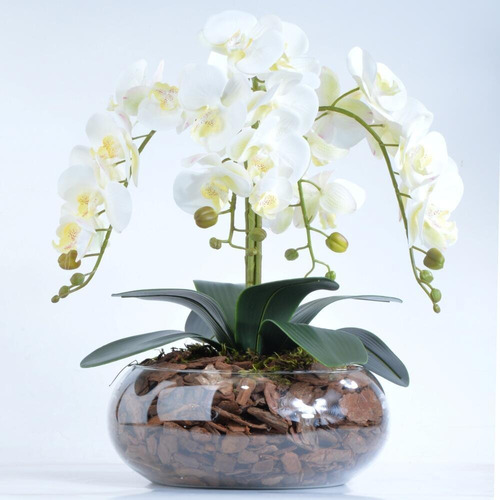 Arranjo Centro De Mesa De Orquídea Branca 3d | Parcelamento sem juros