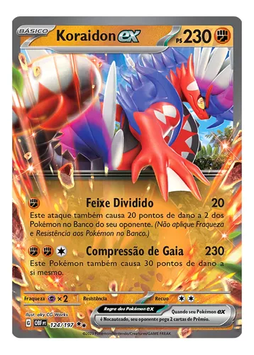 Carta Pokémon Koraidon Ex Obsidiana Em Chamas Original