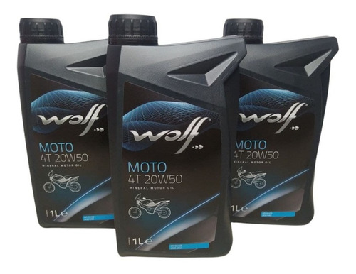 Aceite De Moto 4t 20w-50 Wolf 1lts 