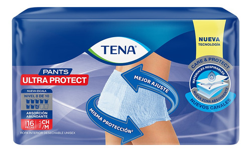 Ropa Interior Desechable Tena Pants Ultra Protect 16 Un Talle M