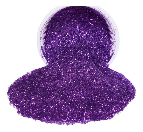 Glitter Purpurina Pó Brilho - Decoração - Preto - 250g Cor Lilás