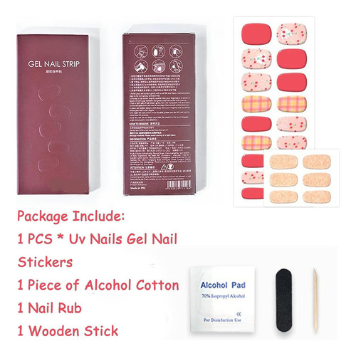 Nuevo Semicured Uv Gel Nail Stickers Con Kit