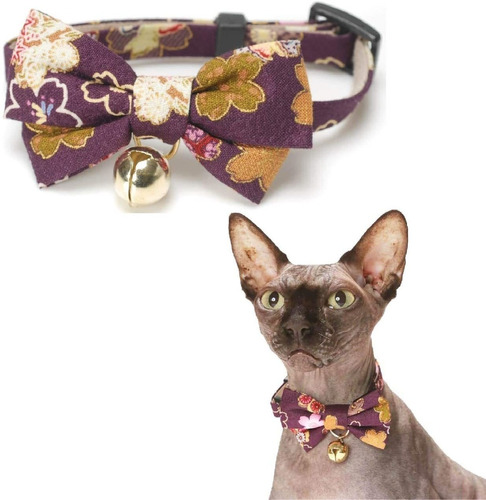 Collar De Gato Con Pajarita Estilo Kimono Necoichi