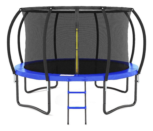 Trampolín Brincolín De 12 Pies 3.65m Diámetro Con Escalera Color de la lona de salto Negro Color del cobertor de resortes Azul