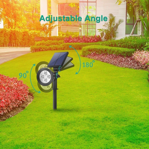 Foco Solar Jardín Led Impermeable, Luz Cálida