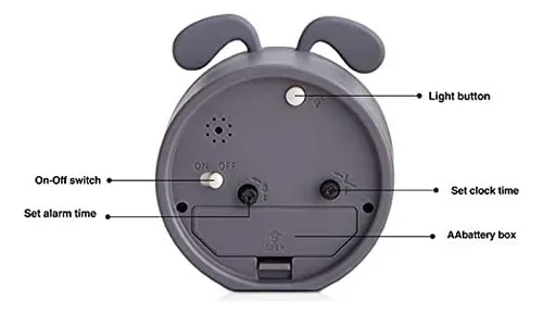 Danse Jupe 3 Kids Alarm Clock Round Silicon Analog Desk J7