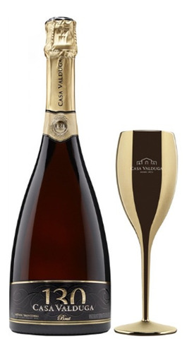 Kit Espumante 130 Casa Valduga Brut 750 Ml Com Taça DouradaCasa Valduga 130 2023 adega Casa Valduga 750 ml